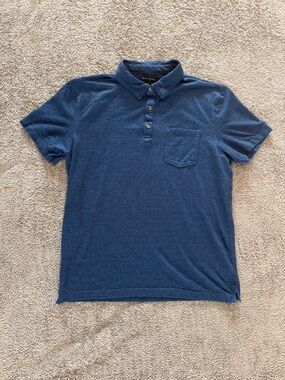 Banana Republic Men's Dark Blue Polo with Chest Pocket